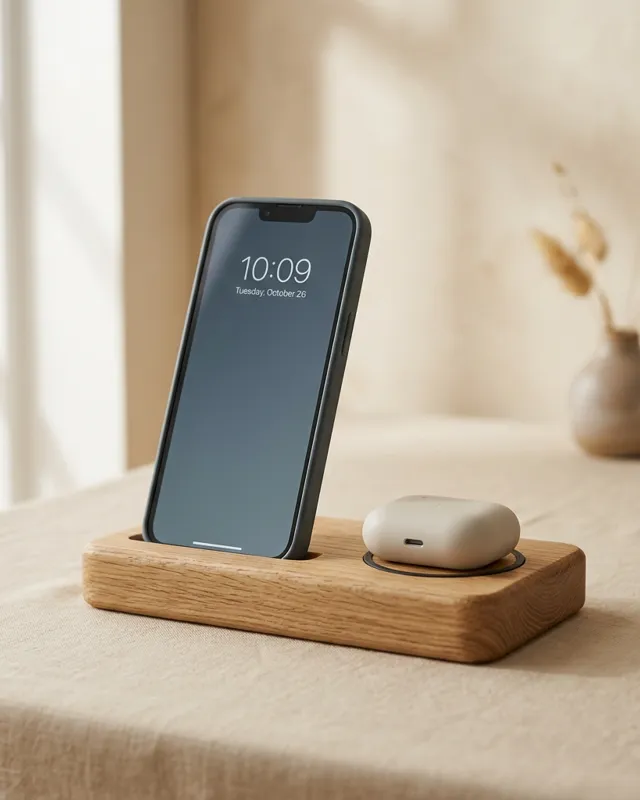 Oak Wireless Charging Stand